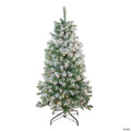 Northlight 4.5' Pre-Lit Medium Flocked Winema Pine Artificial Christmas Tree - Clear Lights