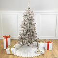Northlight 4.5' Pre-Lit Medium Heavily Flocked Pine Artificial Christmas Tree  Multicolor Lights