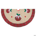 Northlight 48" Burlap Plaid Tree Skirt with Christmas Puddings