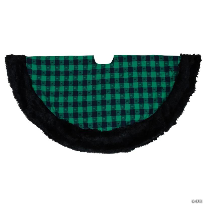 Northlight 48" Green and Black Plaid Christmas Tree Skirt