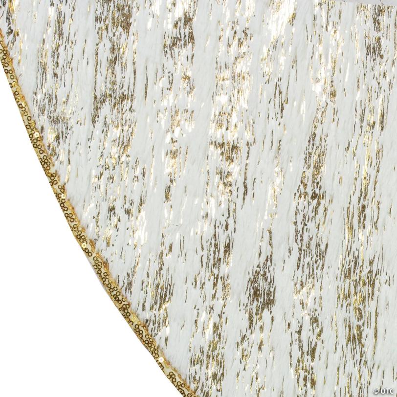 Northlight 48" Ivory and Gold Wood Grain Pattern Christmas Tree Skirt