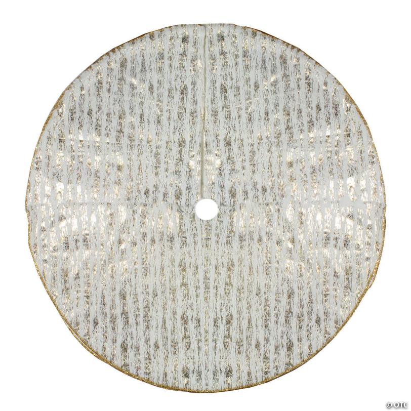 Northlight 48" Ivory and Gold Wood Grain Pattern Christmas Tree Skirt