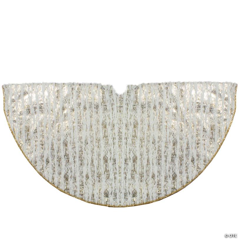 Northlight 48" Ivory and Gold Wood Grain Pattern Christmas Tree Skirt