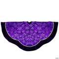 Northlight 48" Purple and Silver Glittered Floral Christmas Tree Skirt