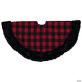 Northlight 48" Red and Black Plaid with Polka Dots Christmas Tree Skirt