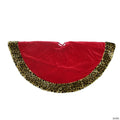 Northlight 48" Red and Brown Velveteen with Cheetah Print Border Christmas Tree Skirt