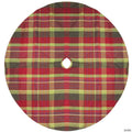 Northlight 48" Red and Green Plaid Rustic Woodland Christmas Tree Skirt with Green Trim