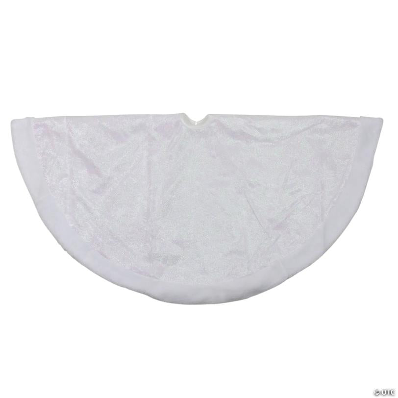 Northlight 48" White Iridescent Glitter Snowflake Christmas Tree Skirt