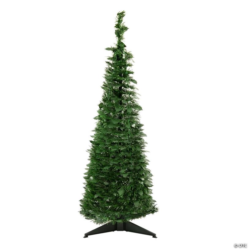 Northlight 4' Green Tinsel Pop-Up Artificial Christmas Tree  Unlit