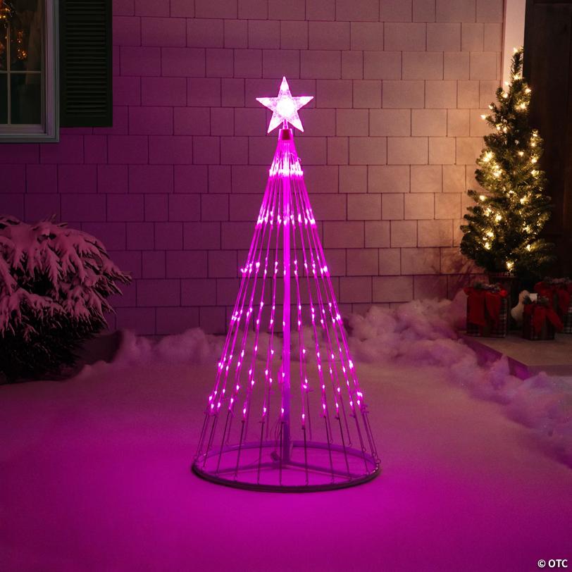 Northlight 4' Pink LED Lighted Show Cone Christmas Tree Outdoor Decoration