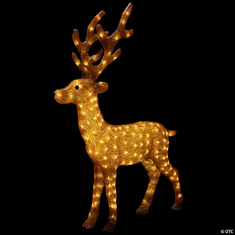 Northlight 4' Pre-Lit Acrylic Standing Reindeer Outdoor Christmas Decoration