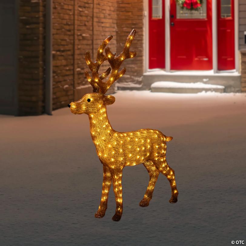 Northlight 4' Pre-Lit Acrylic Standing Reindeer Outdoor Christmas Decoration