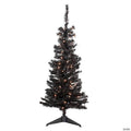 Northlight 4' Pre-Lit Black Artificial Tinsel Christmas Tree  Clear Lights