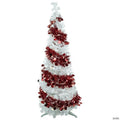 Northlight 4' Pre-Lit Candy Cane Pop-Up Artificial Christmas Tree  Clear Lights