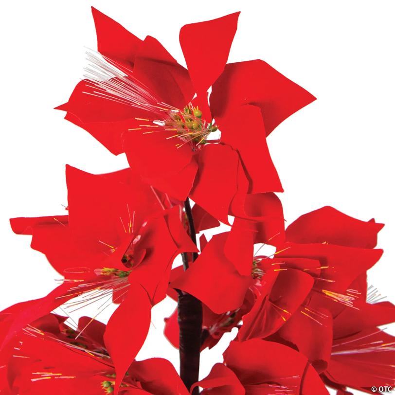 Northlight 4' Pre-Lit Fiber Optic Color Changing Red Poinsettia Christmas Tree
