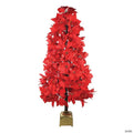 Northlight 4' Pre-Lit Fiber Optic Color Changing Red Poinsettia Christmas Tree