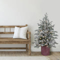 Northlight 4' Pre-Lit Flocked Saratoga Spruce Artificial Christmas Tree in Pot - Clear Lights