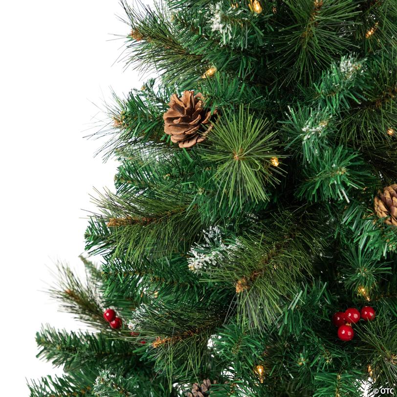 Northlight 4' Pre-Lit Frosted Carolina Berry Spruce Artificial Christmas Tree  Clear Lights