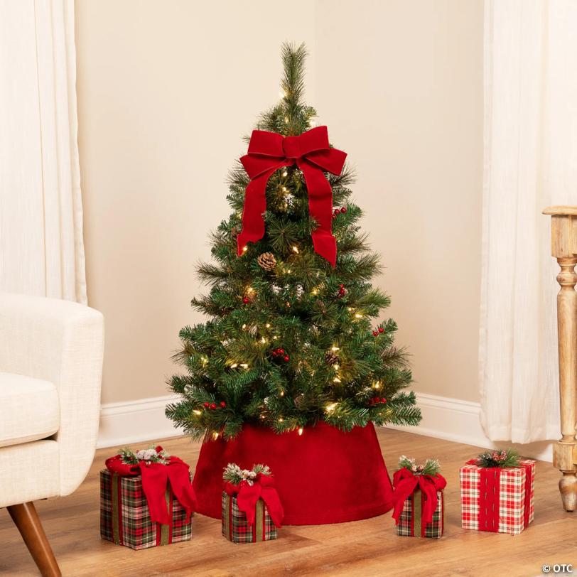 Northlight 4' Pre-Lit Frosted Carolina Berry Spruce Artificial Christmas Tree  Clear Lights