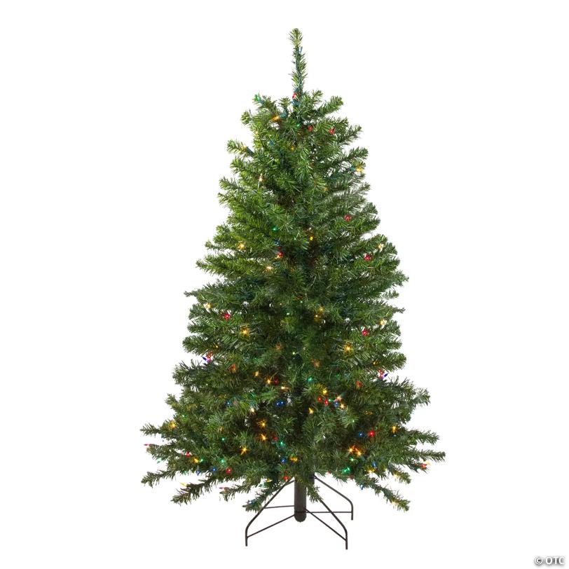 Northlight 4' Pre-Lit Full Canadian Pine Artificial Christmas Tree - Multicolor Lights