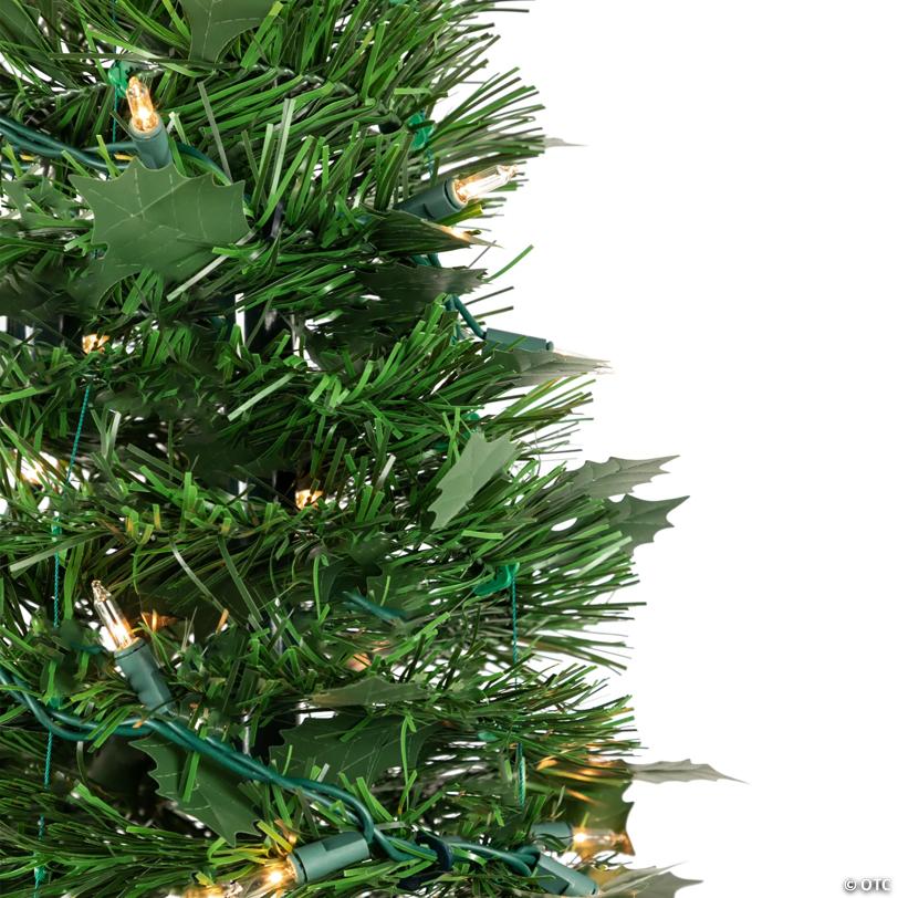 Northlight 4' Pre-Lit Green Tinsel Pop-Up Artificial Christmas Tree  Clear Lights