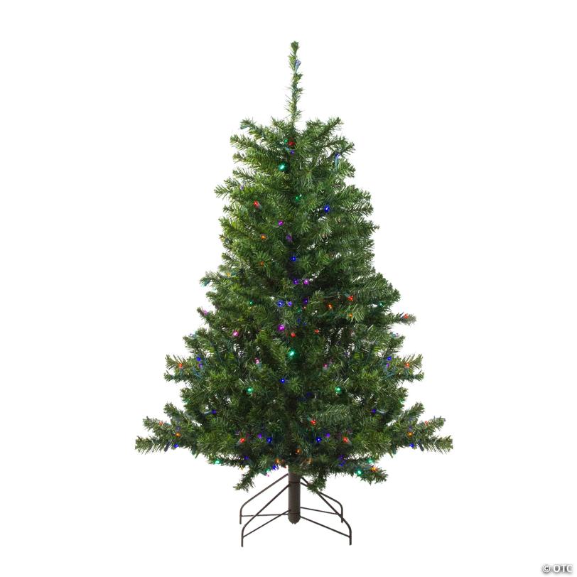 Northlight 4' Pre-Lit Medium Canadian Pine Artificial Christmas Tree - Multicolor LED Lights