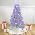 Northlight 4' Pre-Lit Medium White Iridescent Fiber Optic Artificial Christmas Tree  Blue LED Lights