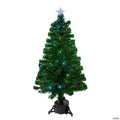 Northlight 4' Pre-Lit Potted Fiber Optic Artificial Christmas Tree  Multicolor LED Lights