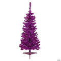 Northlight 4' Pre-Lit Purple Artificial Tinsel Christmas Tree  Clear Lights