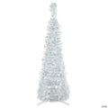 Northlight 4' Pre-Lit White Tinsel Pop-Up Artificial Christmas Tree  Blue Lights