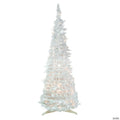 Northlight 4' Pre-Lit White Tinsel Pop-Up Artificial Christmas Tree  Clear Lights
