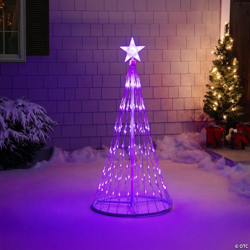 Northlight 4' Purple LED Lighted Show Cone Christmas Tree Outdoor Decor
