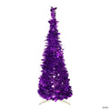 Northlight 4' Purple Tinsel Pop-Up Artificial Christmas Tree  Unlit