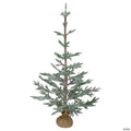 Northlight 4' Snow Covered Frosted Pine Artificial Christmas Tree with Jute Base - Unlit