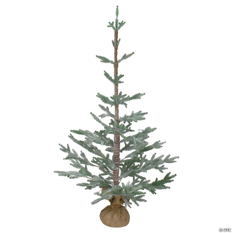 Northlight 4' Snow Covered Frosted Pine Artificial Christmas Tree with Jute Base - Unlit