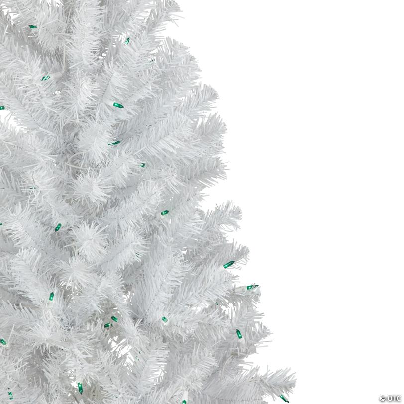 Northlight 4' x 24" Pre-Lit White Artificial Christmas Tree  Green Lights