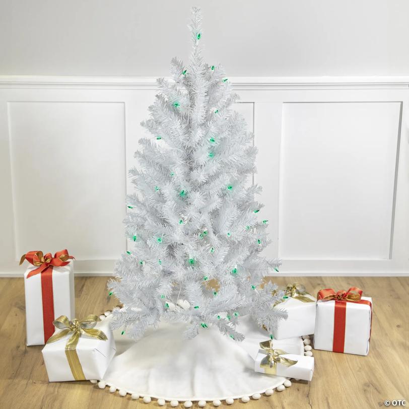 Northlight 4' x 24" Pre-Lit White Artificial Christmas Tree  Green Lights