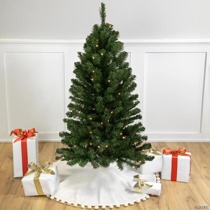 Northlight 4' x 25" Pre-Lit Blackwater Fir Artificial Christmas Tree- Clear Lights