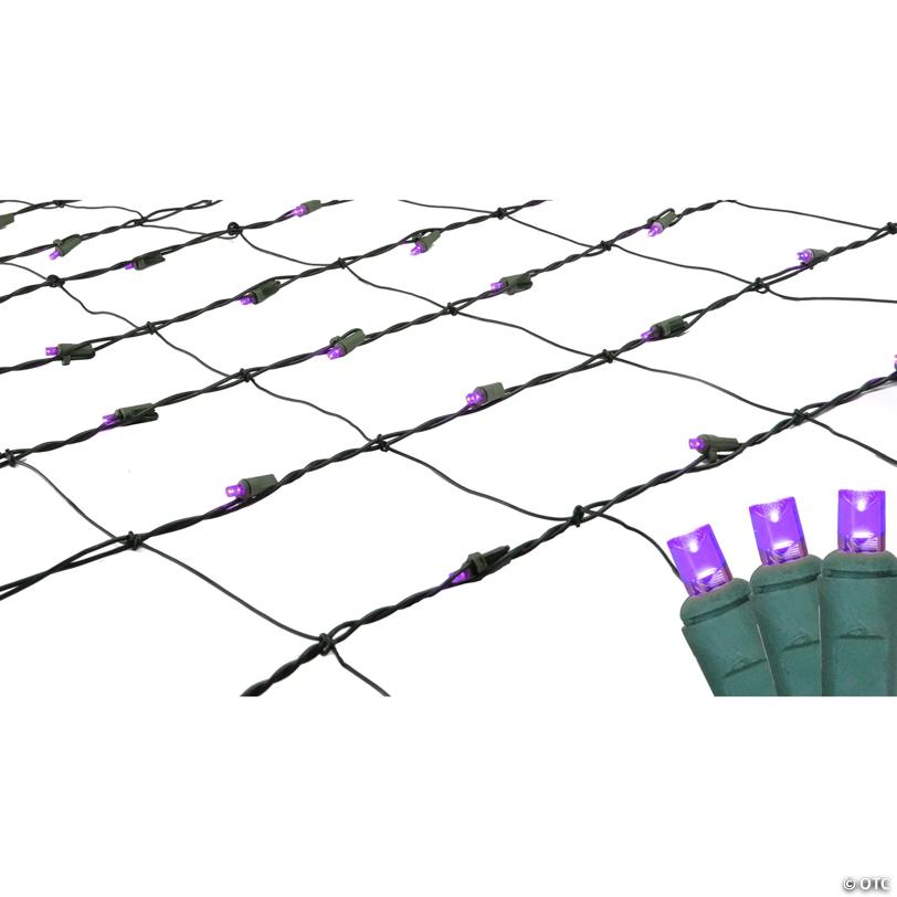 Northlight 4' x 6' Purple LED Wide Angle Net Style Christmas Lights - Green Wire