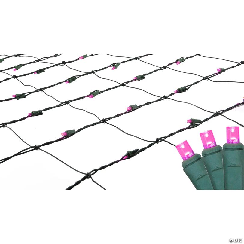 Northlight 4' x 6' Raspberry Pink LED Wide Angle Net Style Christmas Lights - Green Wire