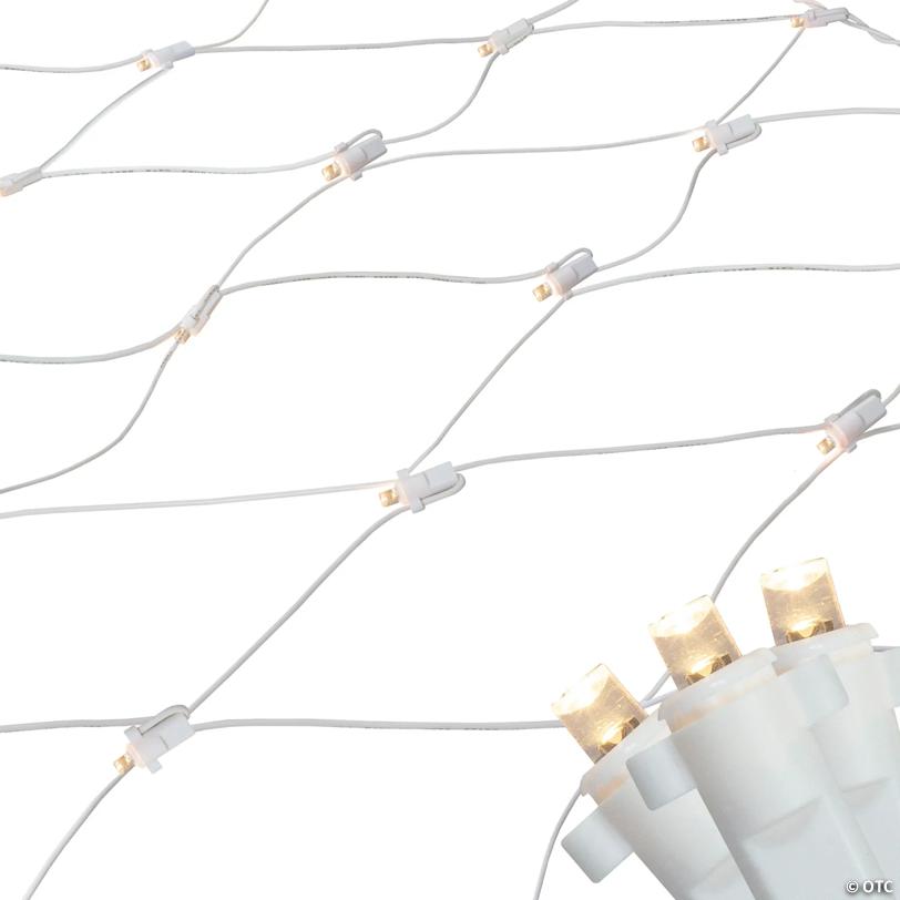 Northlight 4' x 6' Warm White LED Wide Angle Net Style Christmas Lights  White Wire