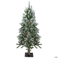 Northlight 4ft Pre-Lit Flocked Alpine Artificial Christmas Tree  Clear Lights