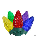 Northlight 50 Count Multi-Color LED C7 Faceted Christmas Lights  20.25 ft Green Wire