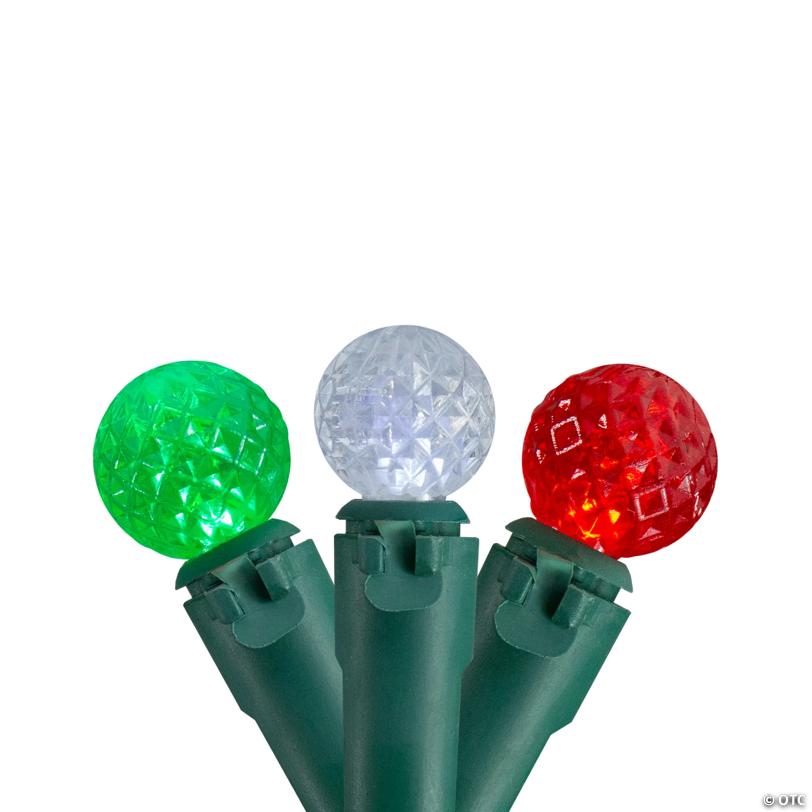 Northlight 50 Count Red  Green and White LED G12 Berry Christmas Lights  15.9 ft Green Wire