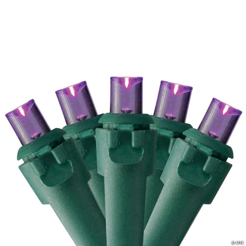 Northlight 50 Purple LED Wide Angle Christmas Lights - 16.25 ft Green Wire