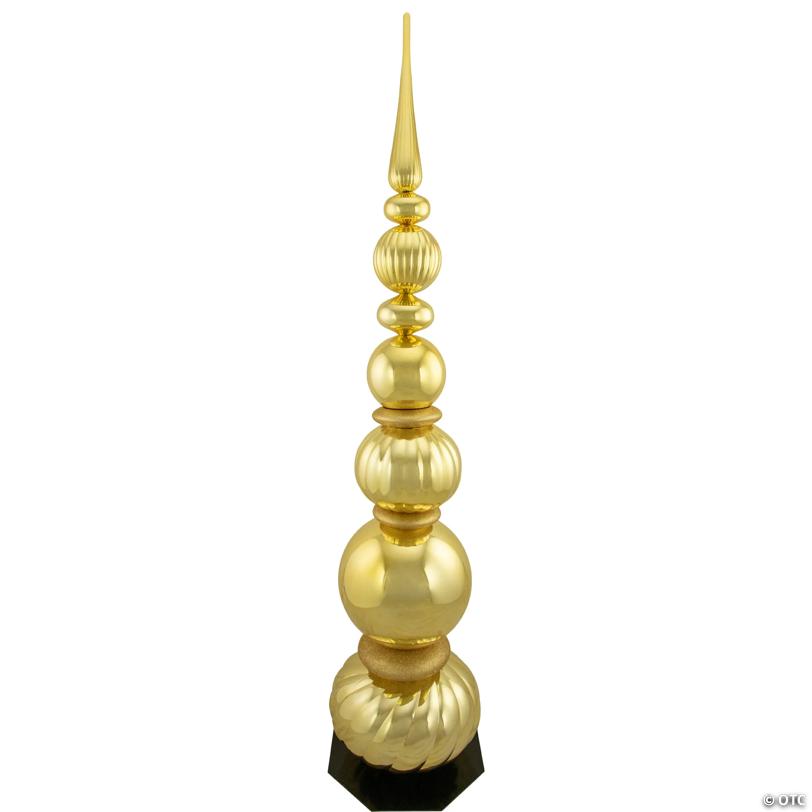 Northlight 54" Shiny Gold and Glittered Topiary Finial Tower Commercial Christmas Decoration