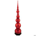 Northlight 54" Shiny Red and Glittered Topiary Finial Tower Commercial Christmas Decoration
