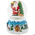 Northlight 5.5" Santa Claus with Christmas Tree and Reindeer Musical Snow Globe