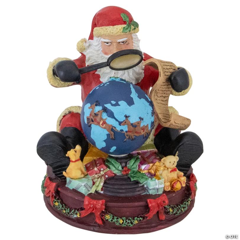 Northlight 5.75" Musical Santa Claus Checking His List Christmas Figure
