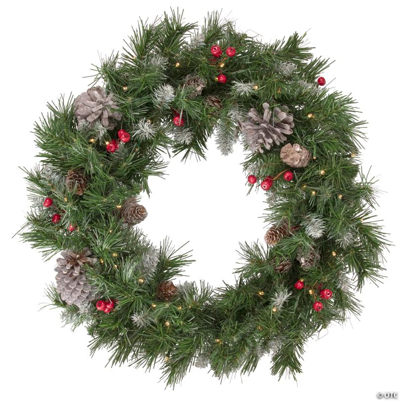 Northlight 5-Piece Pre-Lit Frosted Verona Berry Pine Artificial Christmas Entryway Set